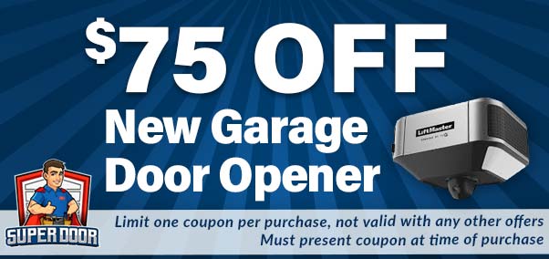 $75 off new garage door opener in Livonia, Michigain